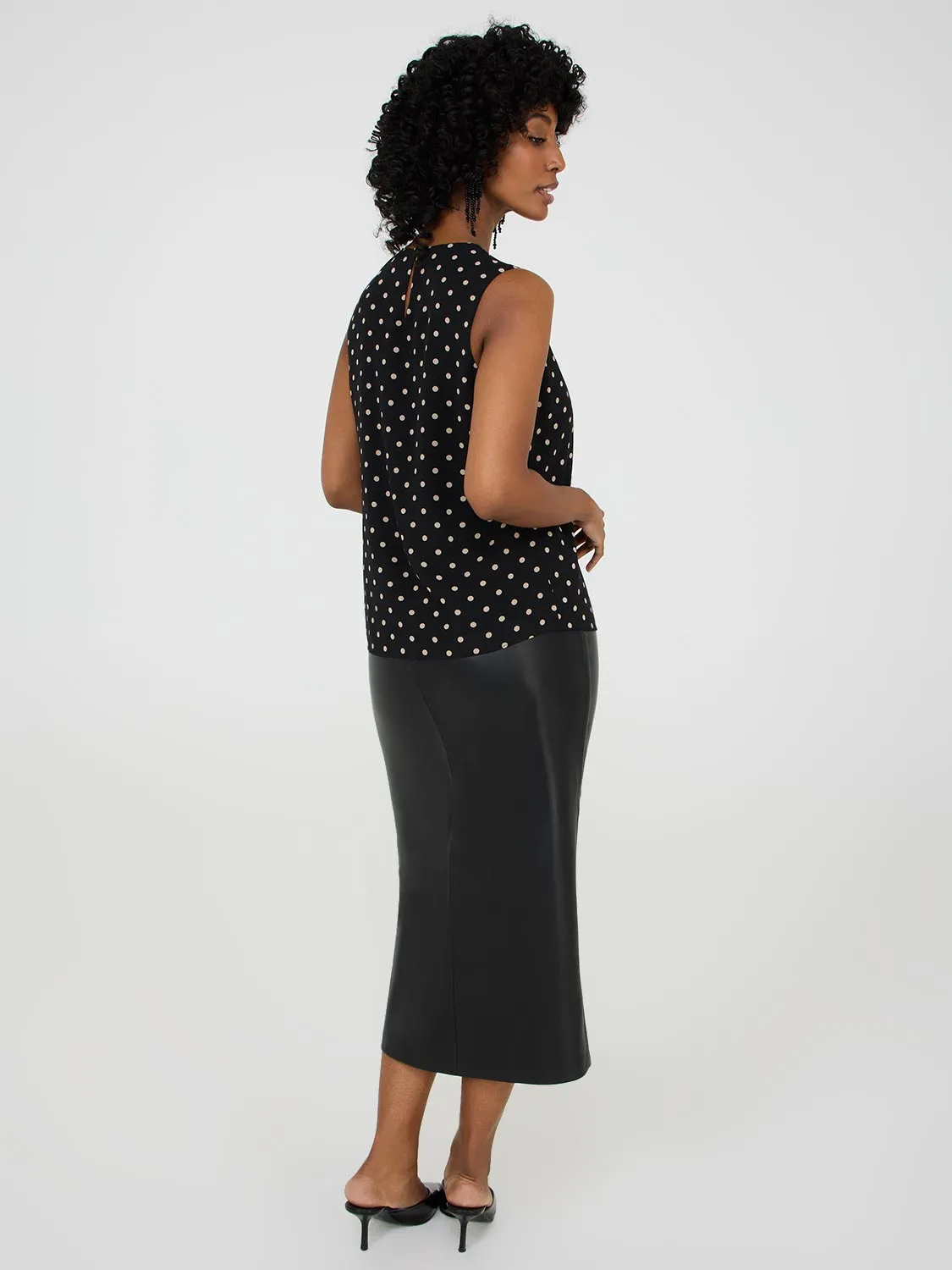Dot Print Sleeveless Chiffon Top sold by Suzy Shier product image thumbnail 4
