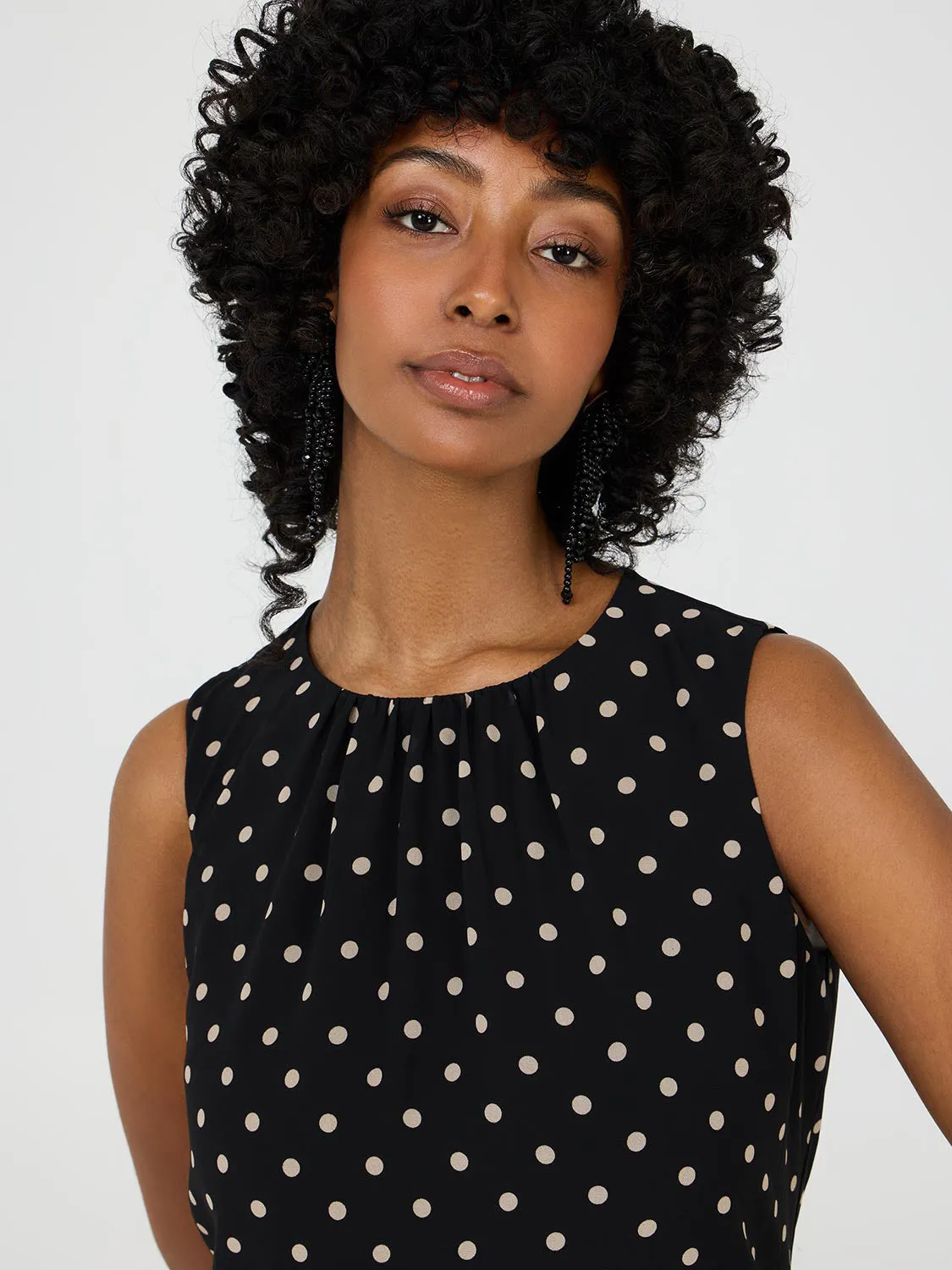 Dot Print Sleeveless Chiffon Top sold by Suzy Shier product image thumbnail 2