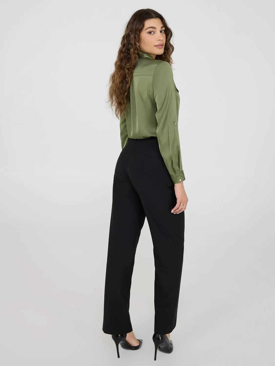 High-Rise Wide-Leg Pleated Pants sold by Suzy Shier product image thumbnail 5