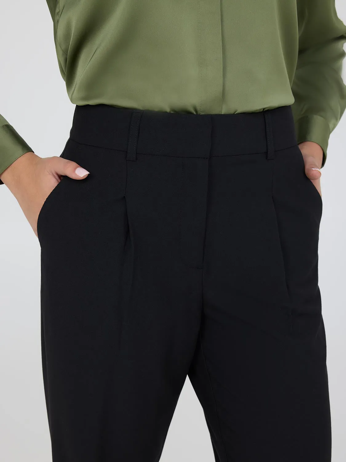 High-Rise Wide-Leg Pleated Pants sold by Suzy Shier product image thumbnail 2
