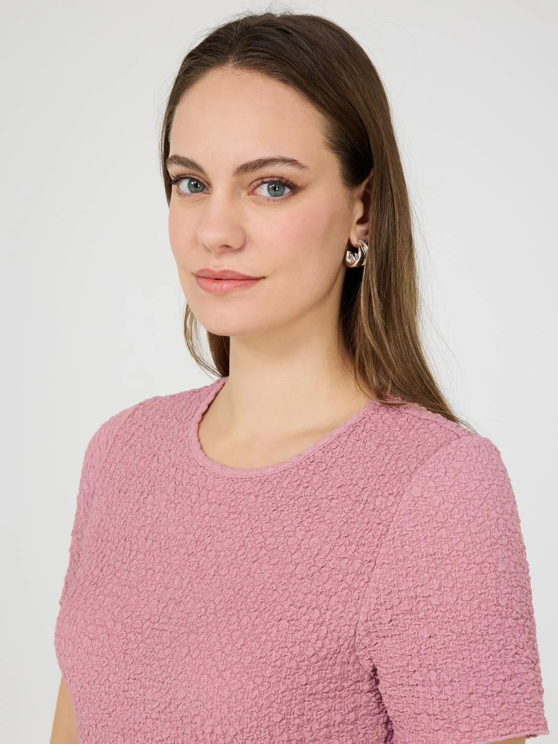 Textured Crew Neck T-Shirt sold by Suzy Shier product image thumbnail 2