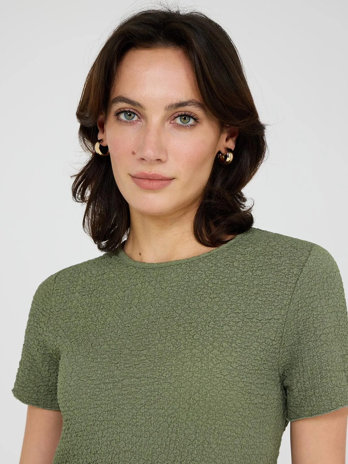 Textured Crew Neck T-Shirt sold by Suzy Shier product image thumbnail 5