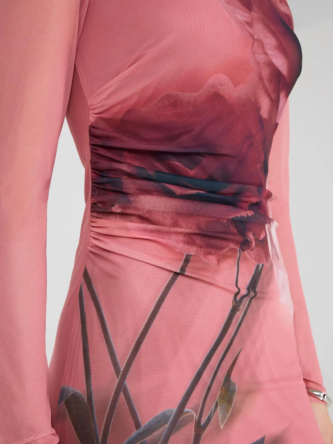 Floral Placement Mesh Midi Column Dress sold by Suzy Shier product image thumbnail 2