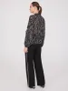 Printed Ruffle Button-Front Blouse sold by Suzy Shier