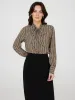Geo Print Chiffon Tie Neck Blouse sold by Suzy Shier