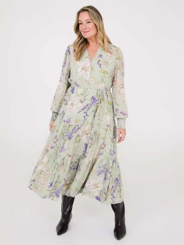 Floral Print Tiered Maxi Dress sold by Suzy Shier