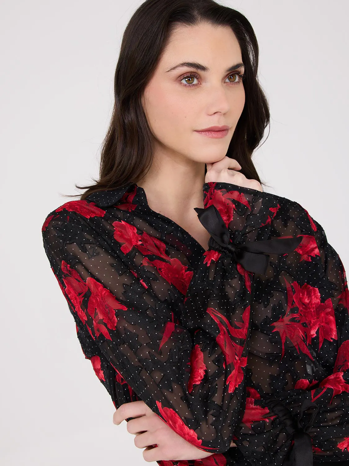 Floral Print V-Neck Blouse sold by Suzy Shier product image thumbnail 2