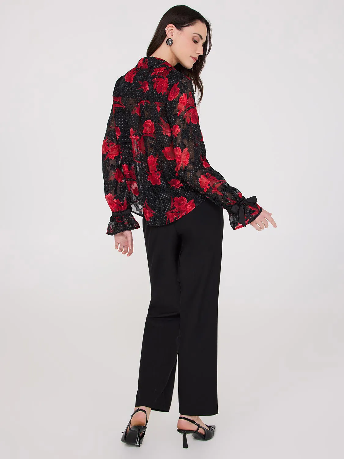 Floral Print V-Neck Blouse sold by Suzy Shier product image thumbnail 4