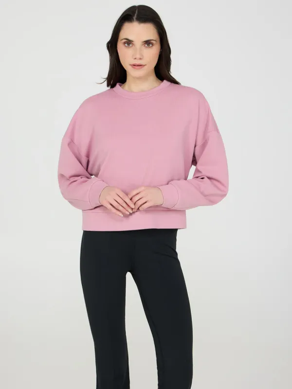Crew Neck Ribbed Sweatshirt sold by Suzy Shier