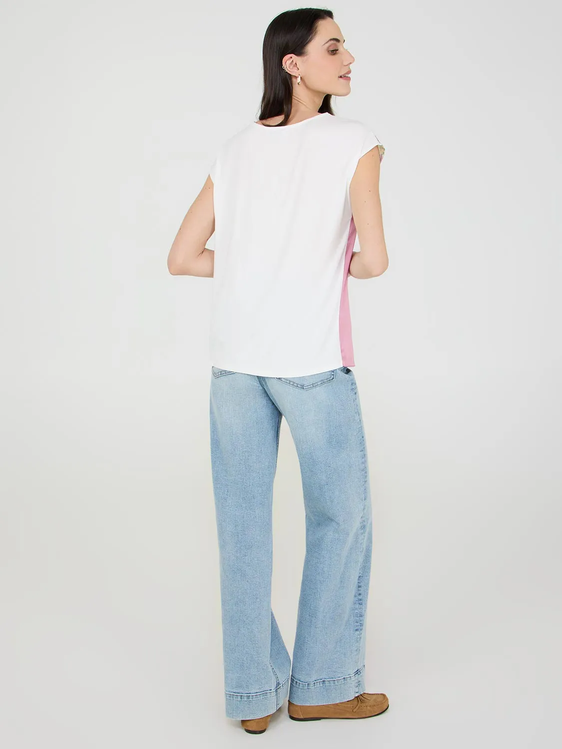 Colour Block Dolman Sleeve Satin Top sold by Suzy Shier product image thumbnail 4
