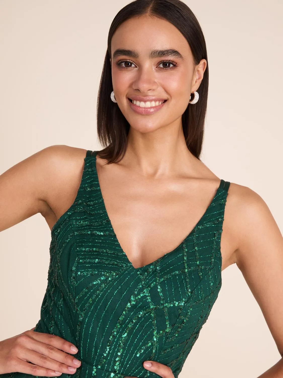 Allover Sparkle Ball Gown sold by Suzy Shier product image thumbnail 4