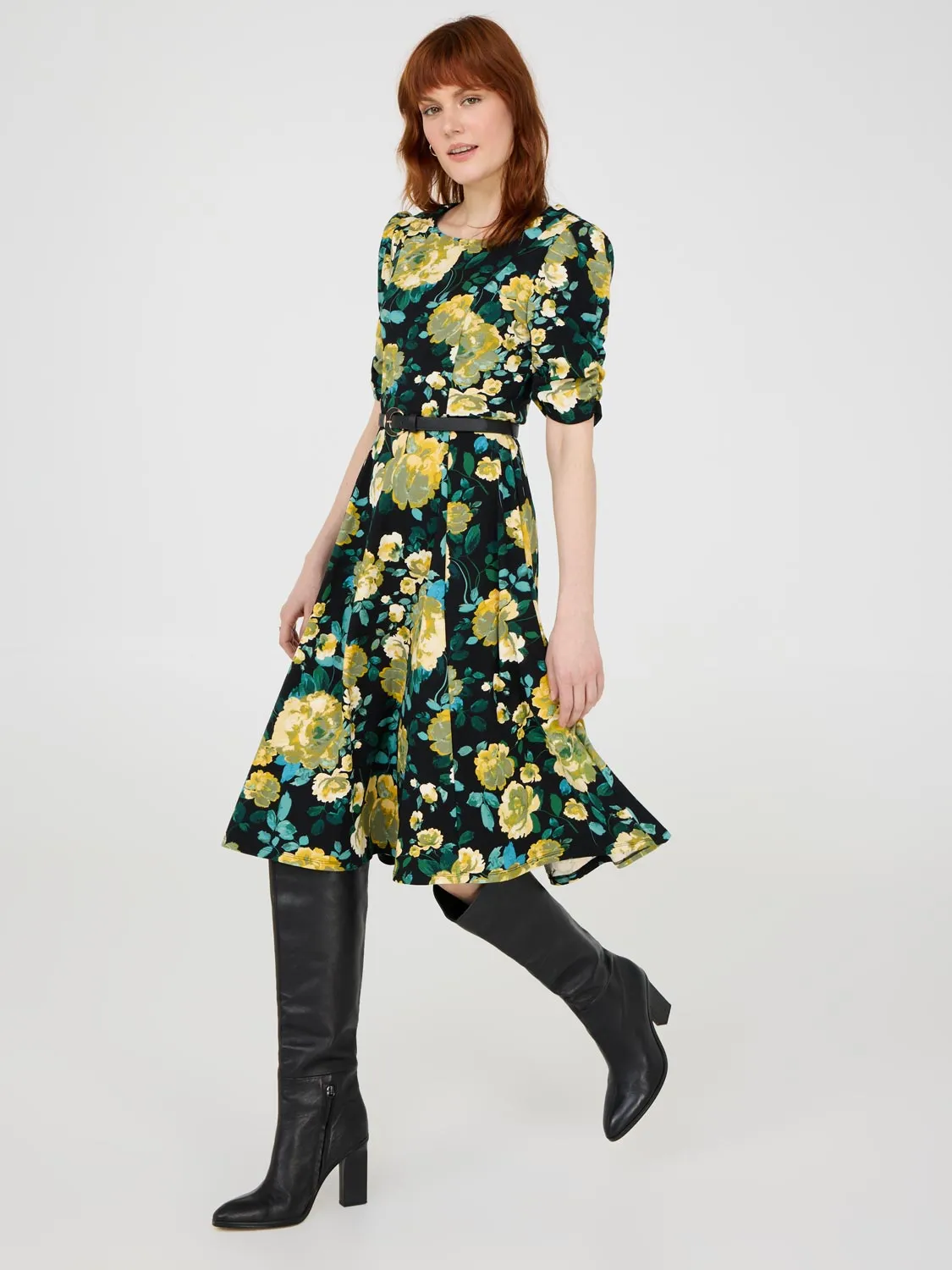 Floral Print Fit & Flare Midi Dress sold by Suzy Shier product image thumbnail 3