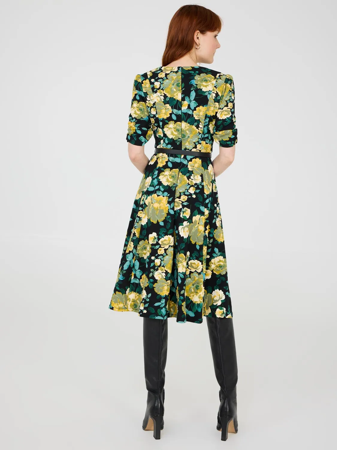 Floral Print Fit & Flare Midi Dress sold by Suzy Shier product image thumbnail 4
