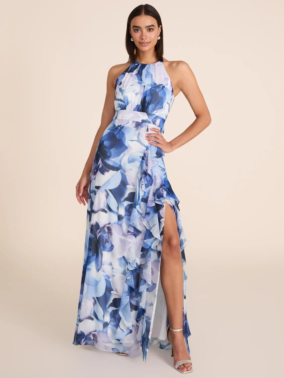 Halter Neck Floral Gown sold by Suzy Shier