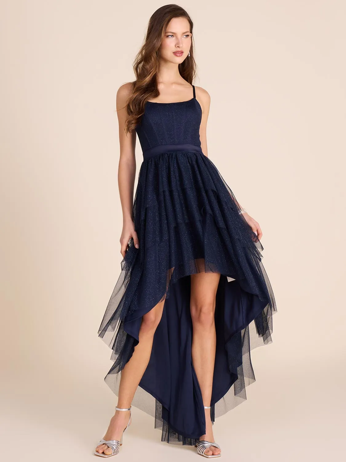 Satin Bustier High-Low Dress sold by Suzy Shier product image thumbnail 2