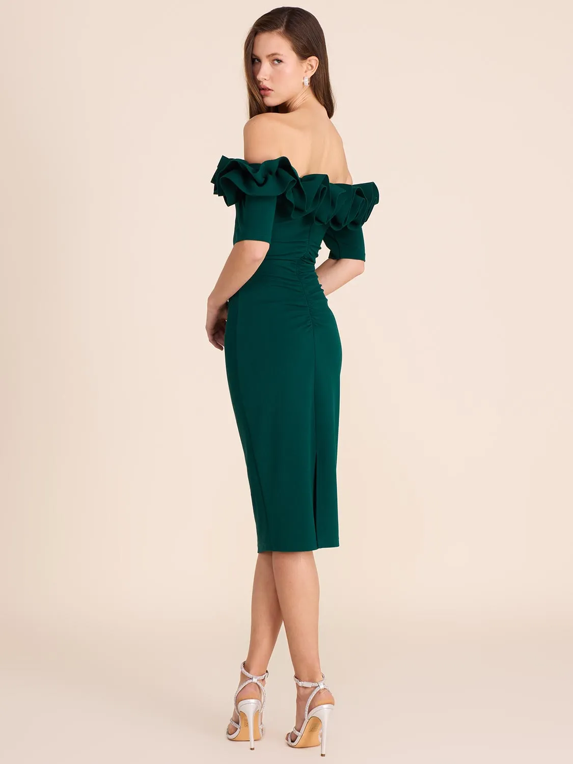 Rosette Off-The-Shoulder Sheath Dress sold by Suzy Shier product image thumbnail 2