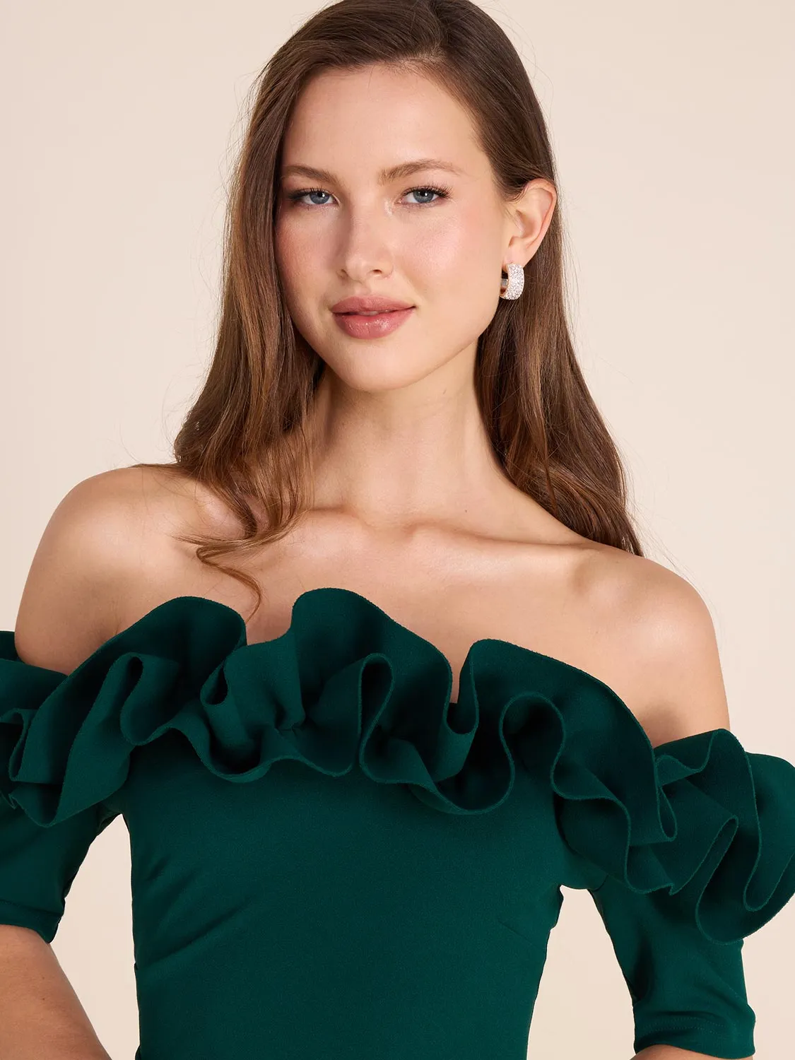 Rosette Off-The-Shoulder Sheath Dress sold by Suzy Shier product image thumbnail 4