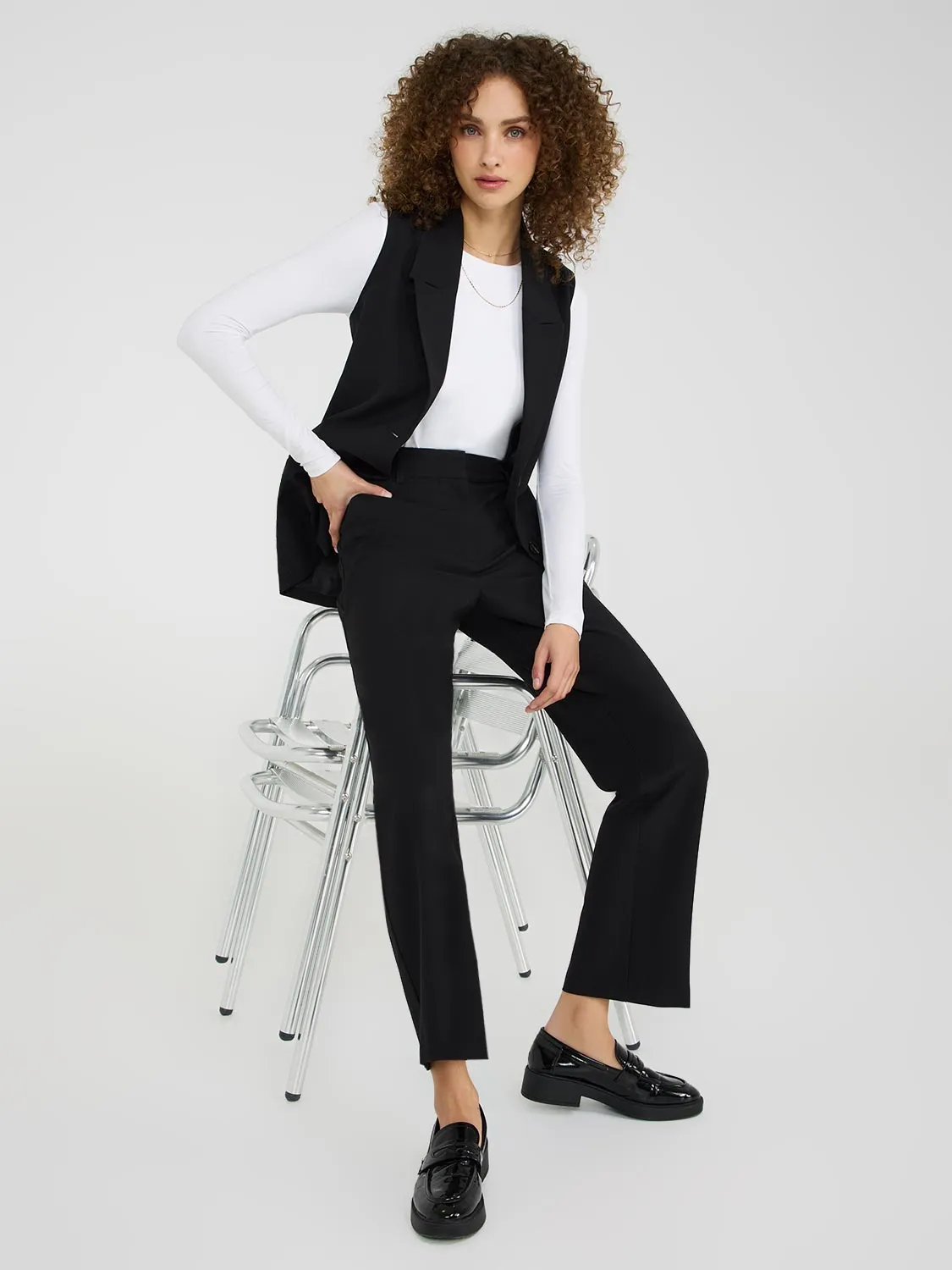 Straight Leg Mid-Rise Pants sold by Suzy Shier