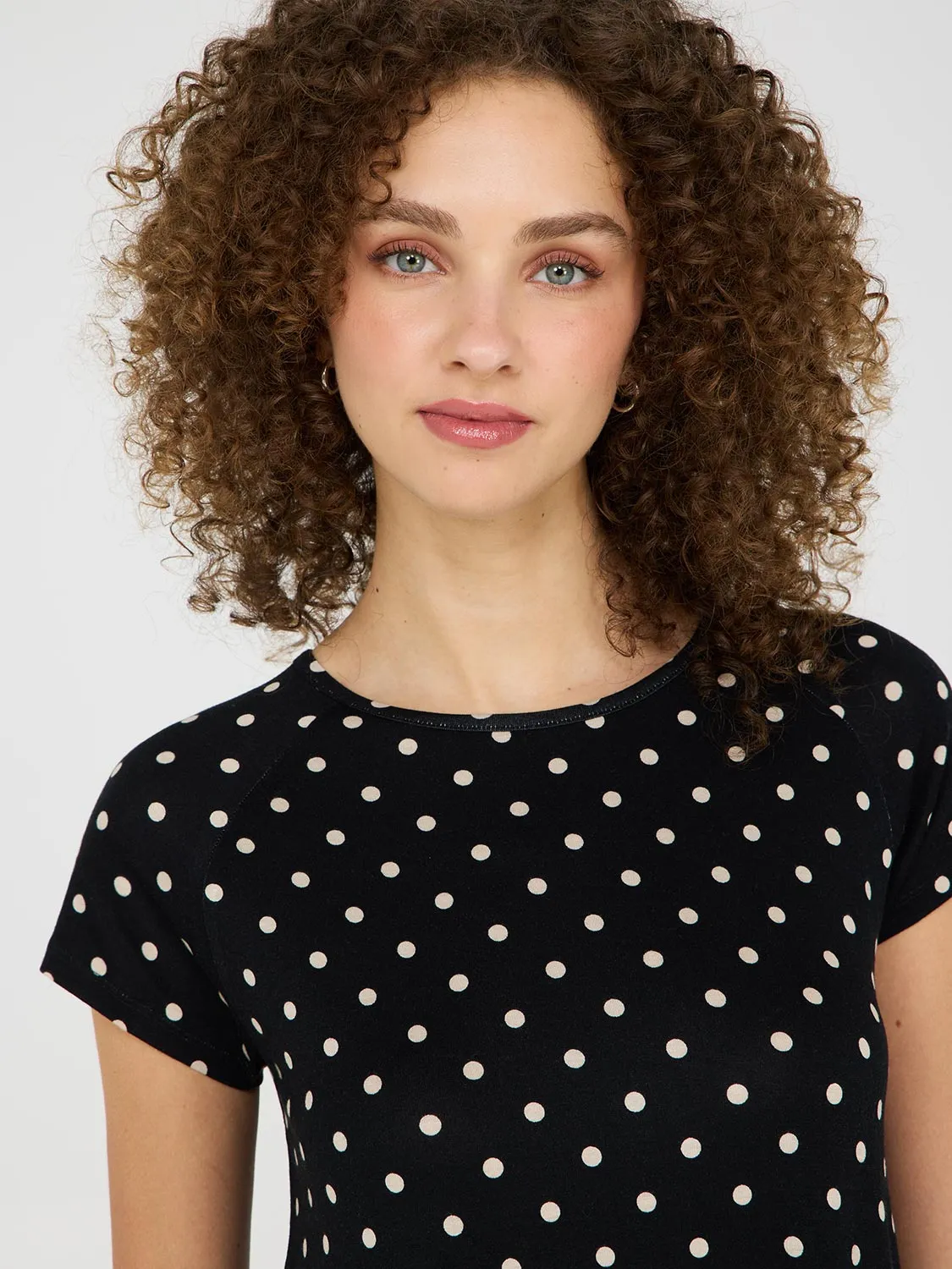 Dot Print Raglan Sleeve T-Shirt sold by Suzy Shier product image thumbnail 2