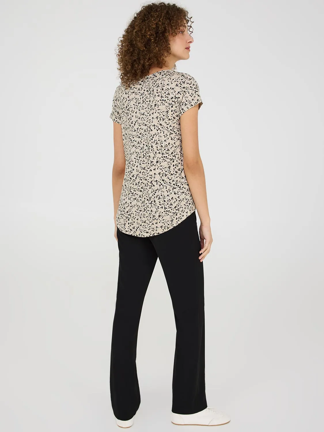 Ditsy Floral Print Raglan Sleeve T-Shirt sold by Suzy Shier product image thumbnail 4