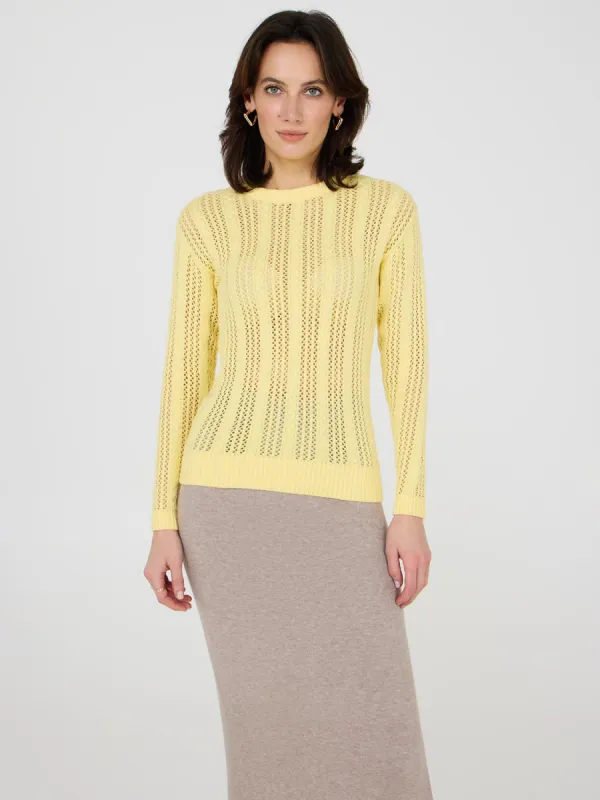 Crochet Crew Neck Sweater sold by Suzy Shier
