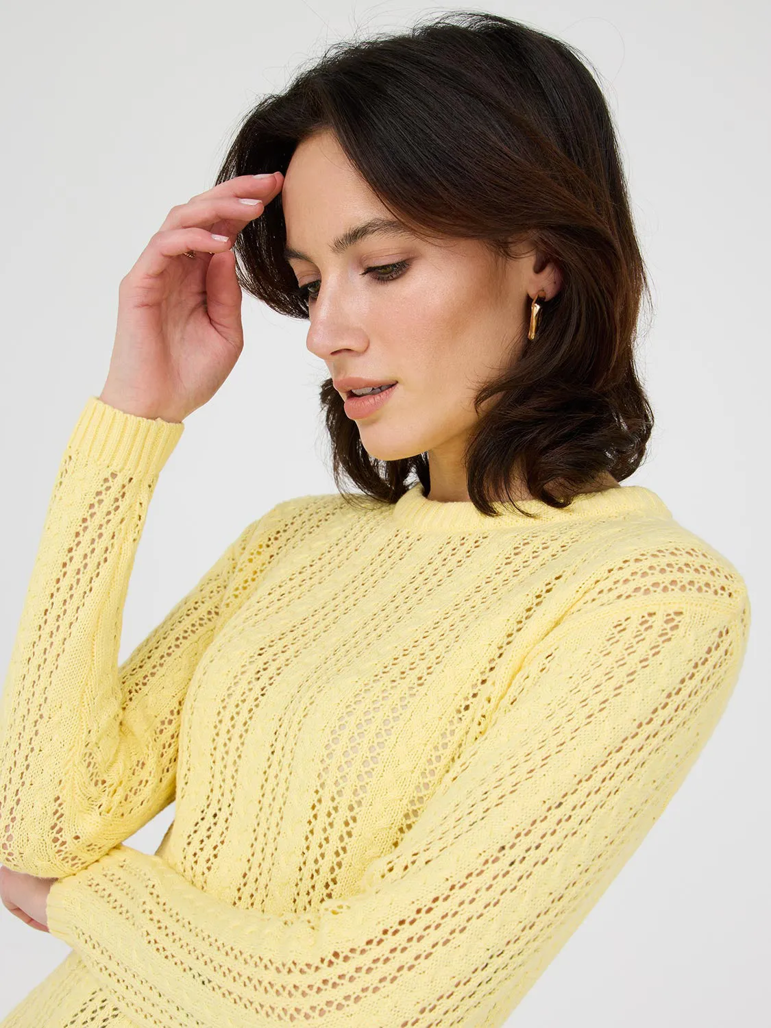 Crochet Crew Neck Sweater sold by Suzy Shier product image thumbnail 2