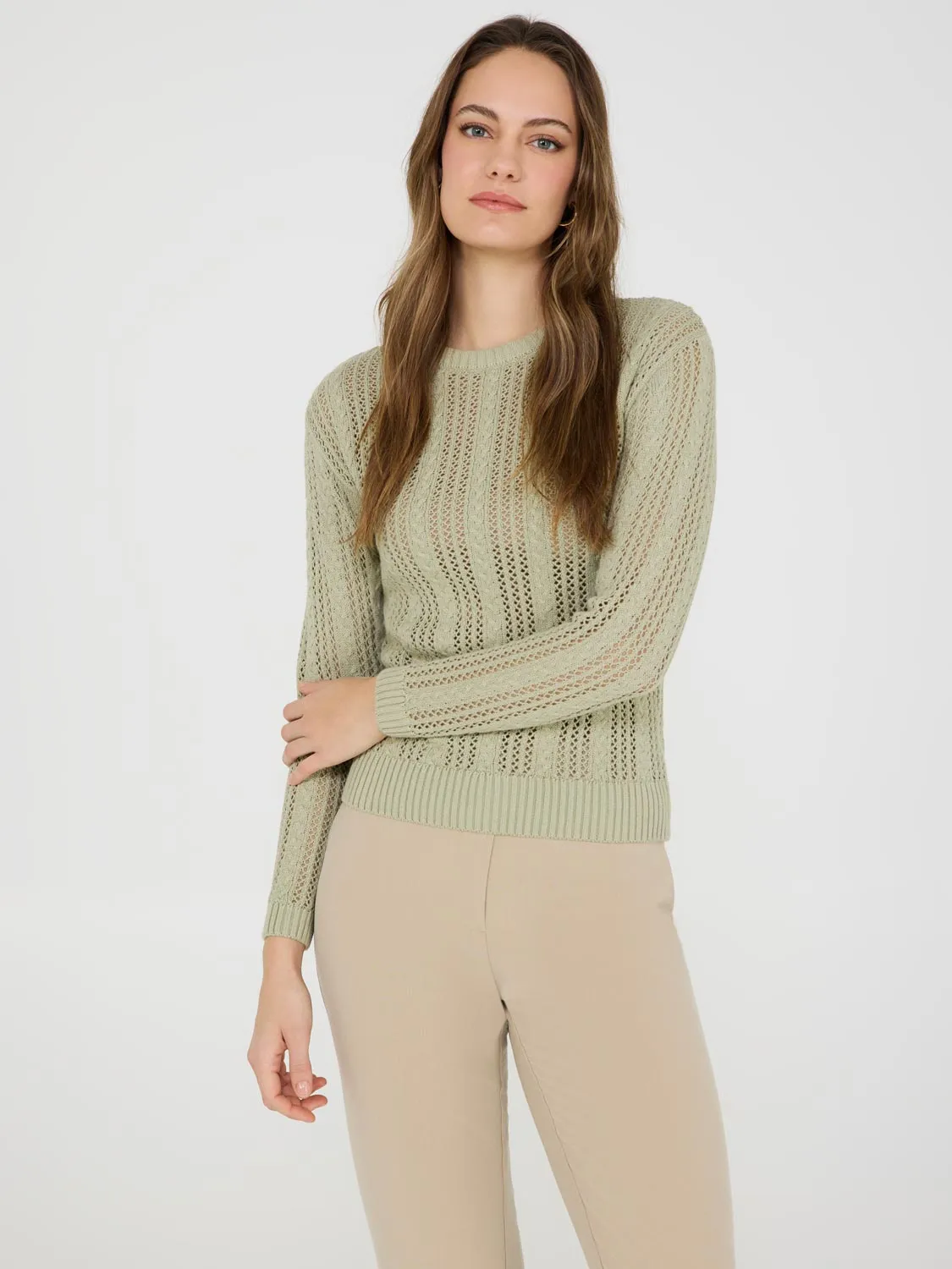 Crochet Crew Neck Sweater sold by Suzy Shier product image thumbnail 5