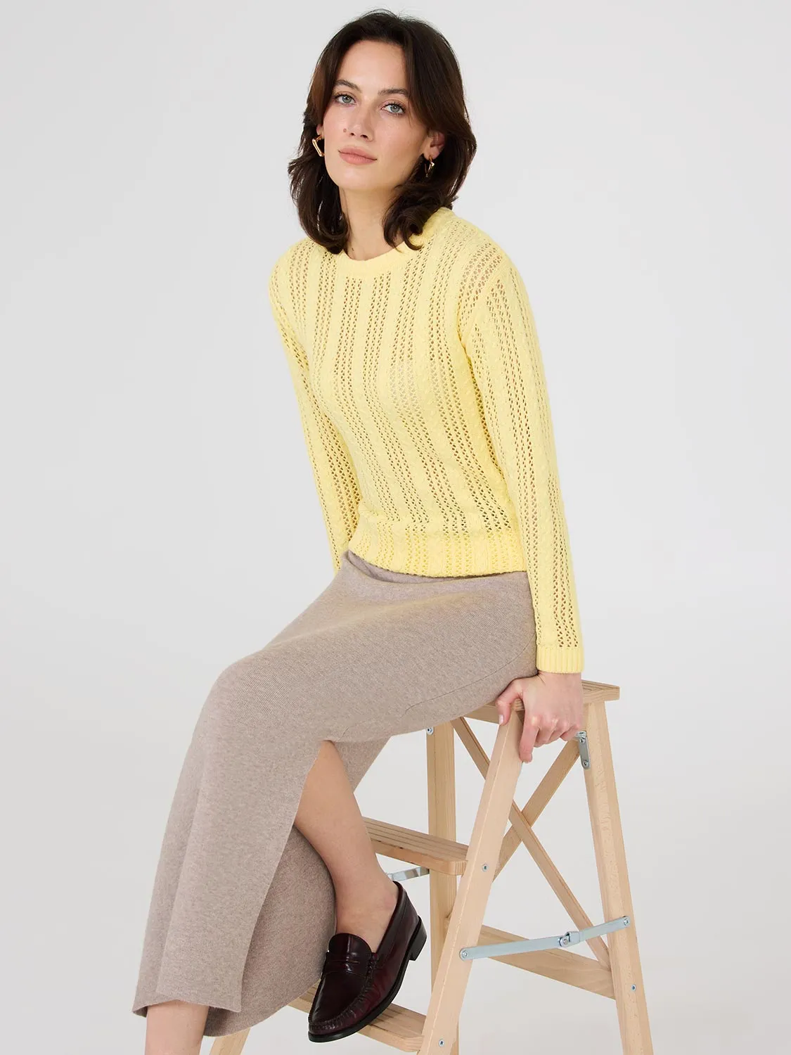 Crochet Crew Neck Sweater sold by Suzy Shier product image thumbnail 3