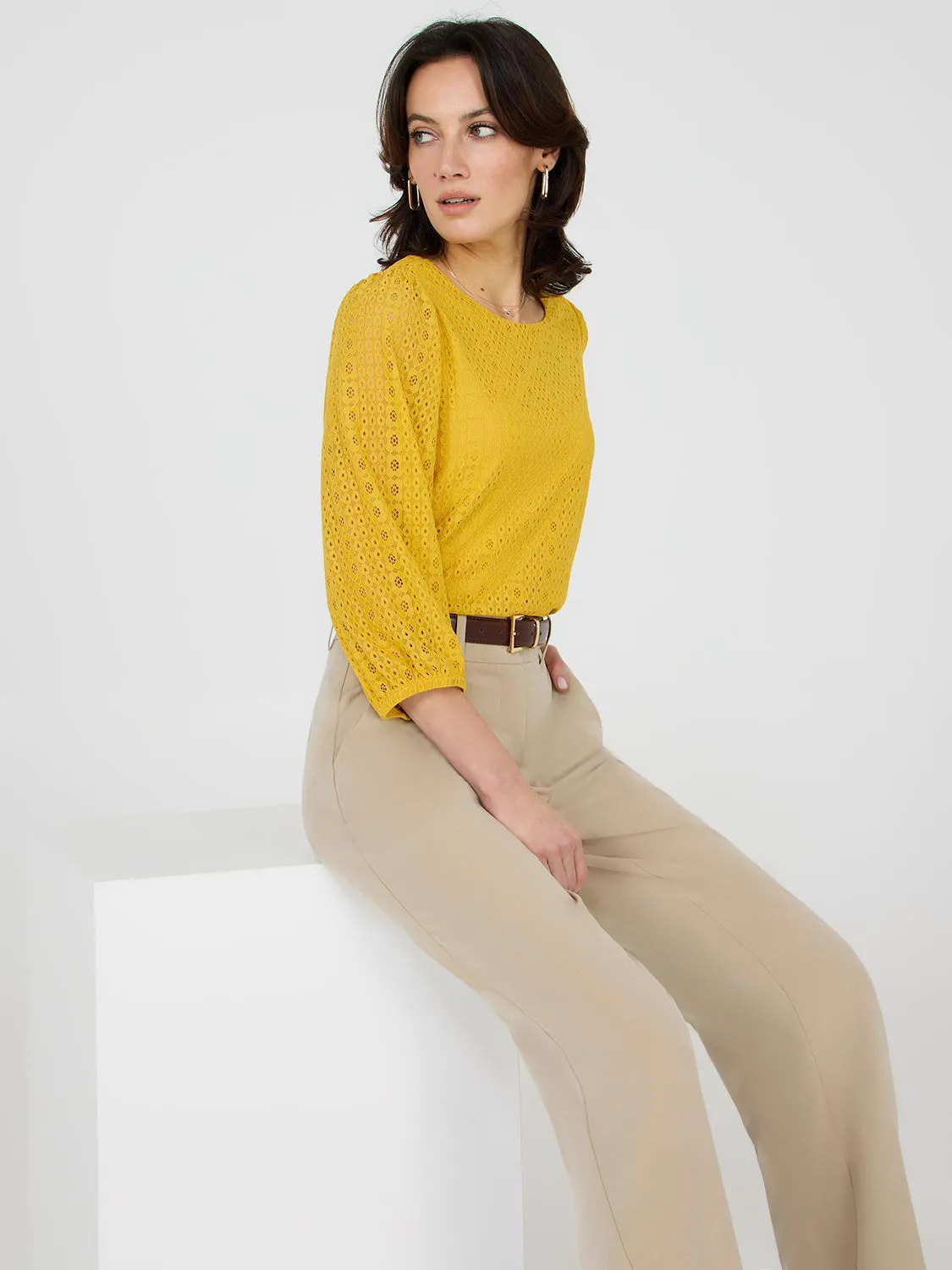 3/4 Balloon Sleeve Lace Top sold by Suzy Shier product image thumbnail 3