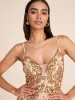 Gold Sequin Column Gown sold by Suzy Shier