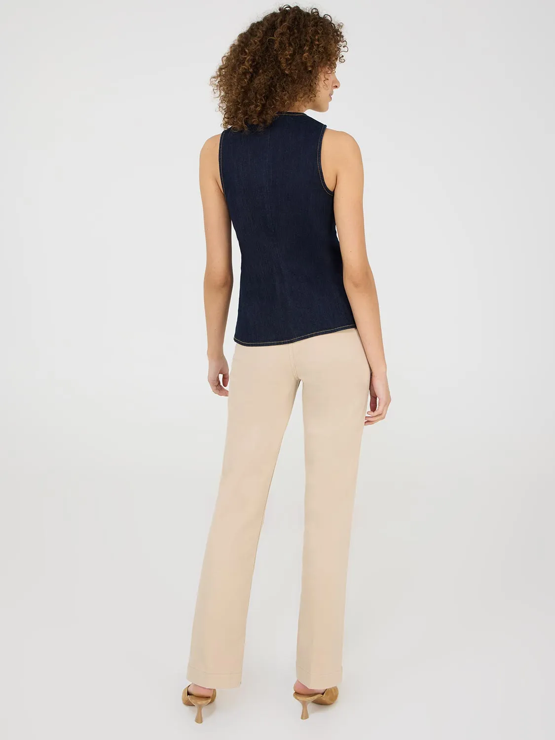 Denim Button-Front Vest sold by Suzy Shier product image thumbnail 4