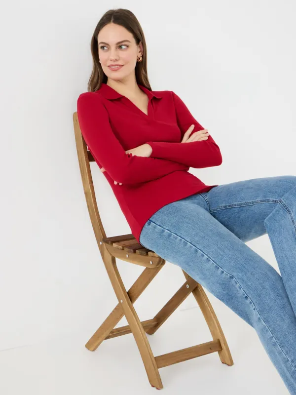 Johnny Collar Ribbed Top sold by Suzy Shier