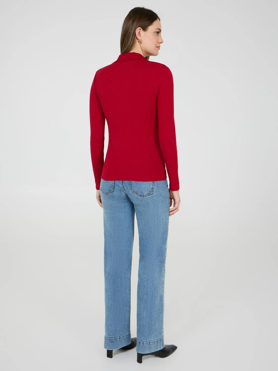 Johnny Collar Ribbed Top sold by Suzy Shier product image thumbnail 4