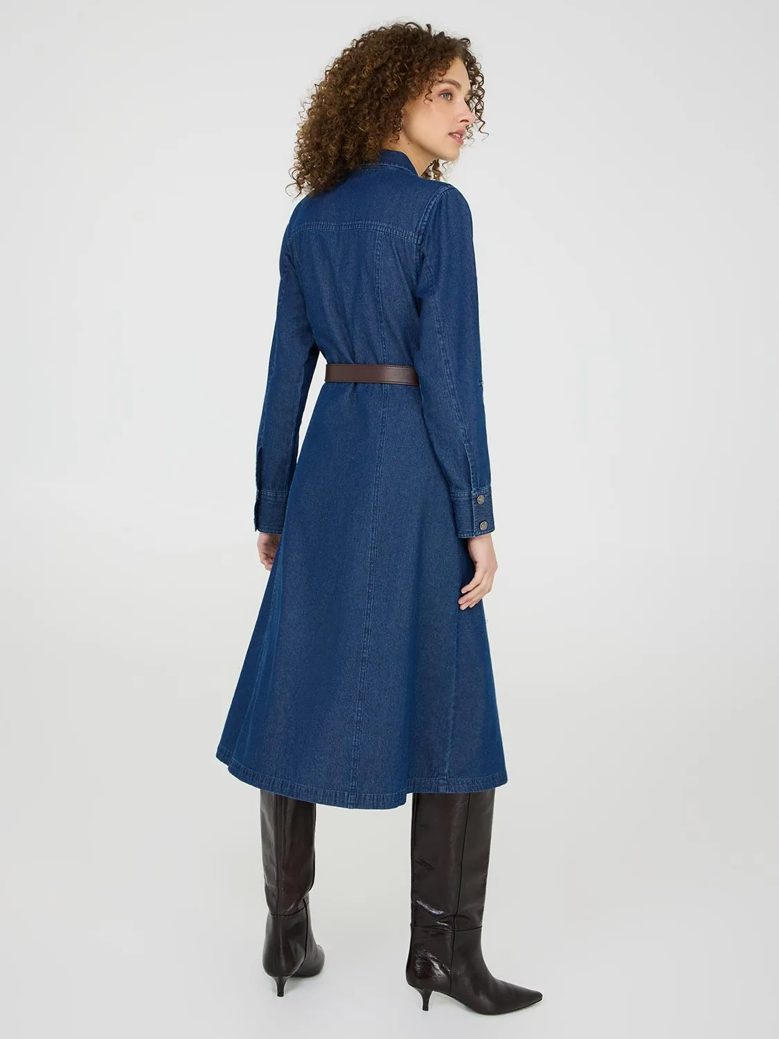 Cotton Denim Midi Shirt Dress sold by Suzy Shier product image thumbnail 4