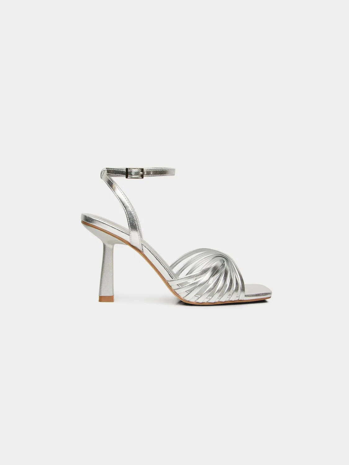 Strappy Metallic High Heel Sandal sold by Suzy Shier