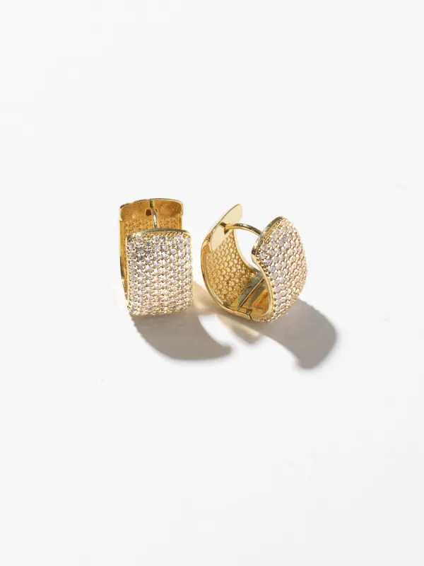 Pavé Gold Hoop Earring sold by Suzy Shier