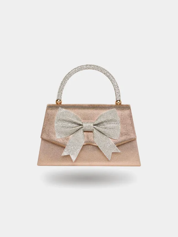 Glitter Handbag With Rhinestone Bow sold by Suzy Shier
