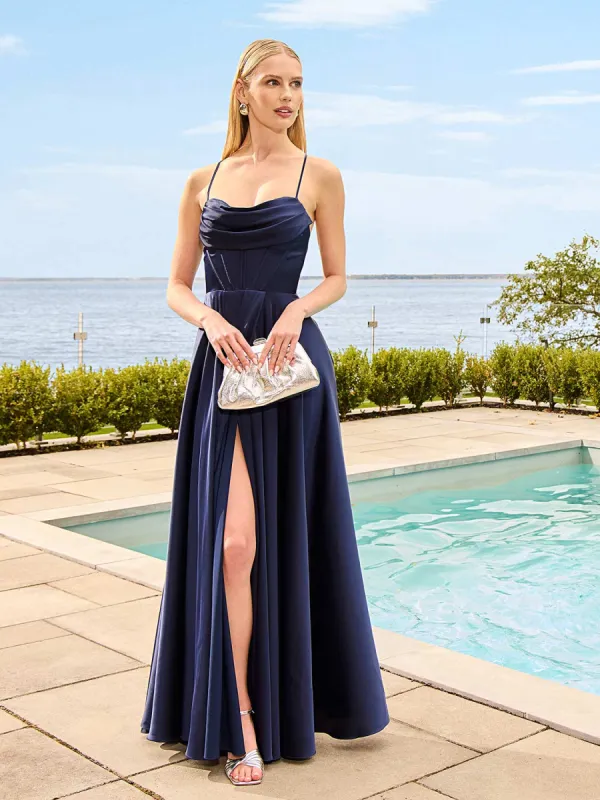 Bustier Satin Gown sold by Suzy Shier