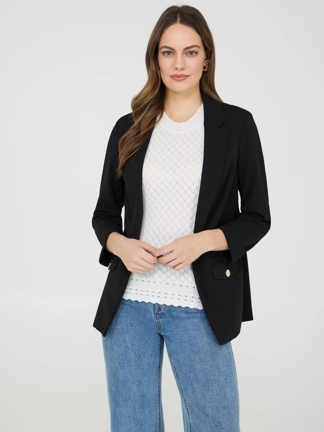 Cuffed 3/4 Sleeve Blazer sold by Suzy Shier product image thumbnail 5
