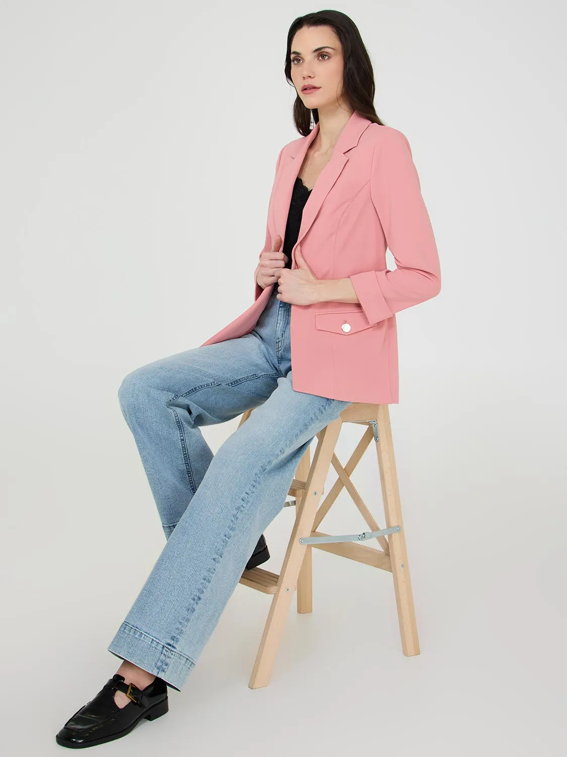 Cuffed 3/4 Sleeve Blazer sold by Suzy Shier product image thumbnail 3