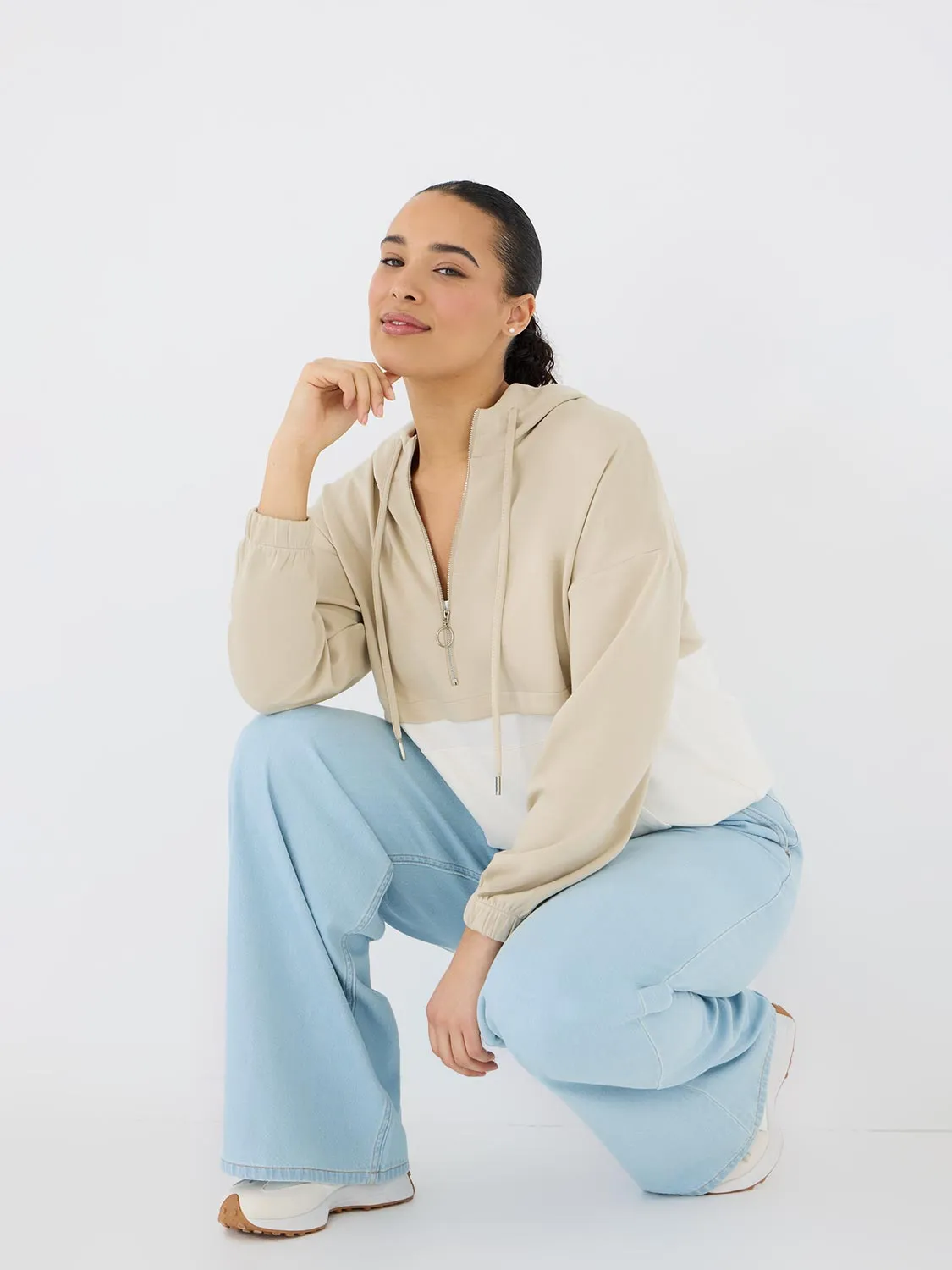 Half-Zip Colour Block Hoodie sold by Suzy Shier product image thumbnail 3