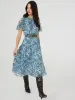 Paisley Print Pleated Chiffon Dress sold by Suzy Shier