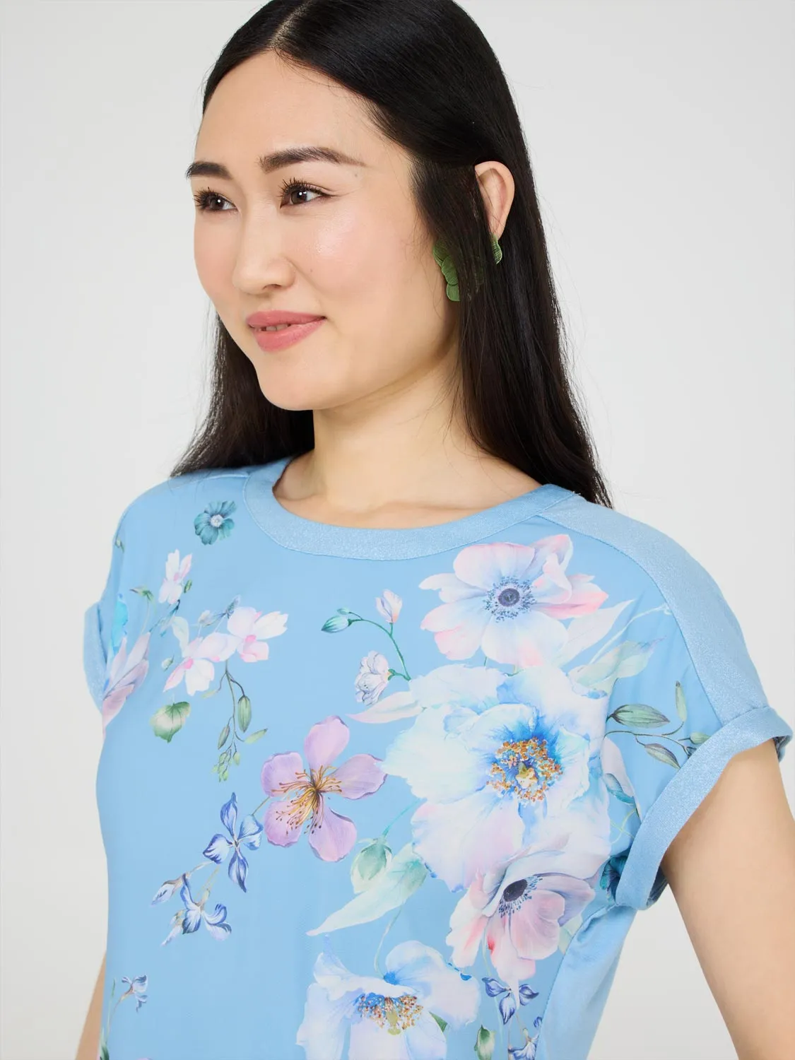 Floral Print Top With Metallic Trim sold by Suzy Shier product image thumbnail 2