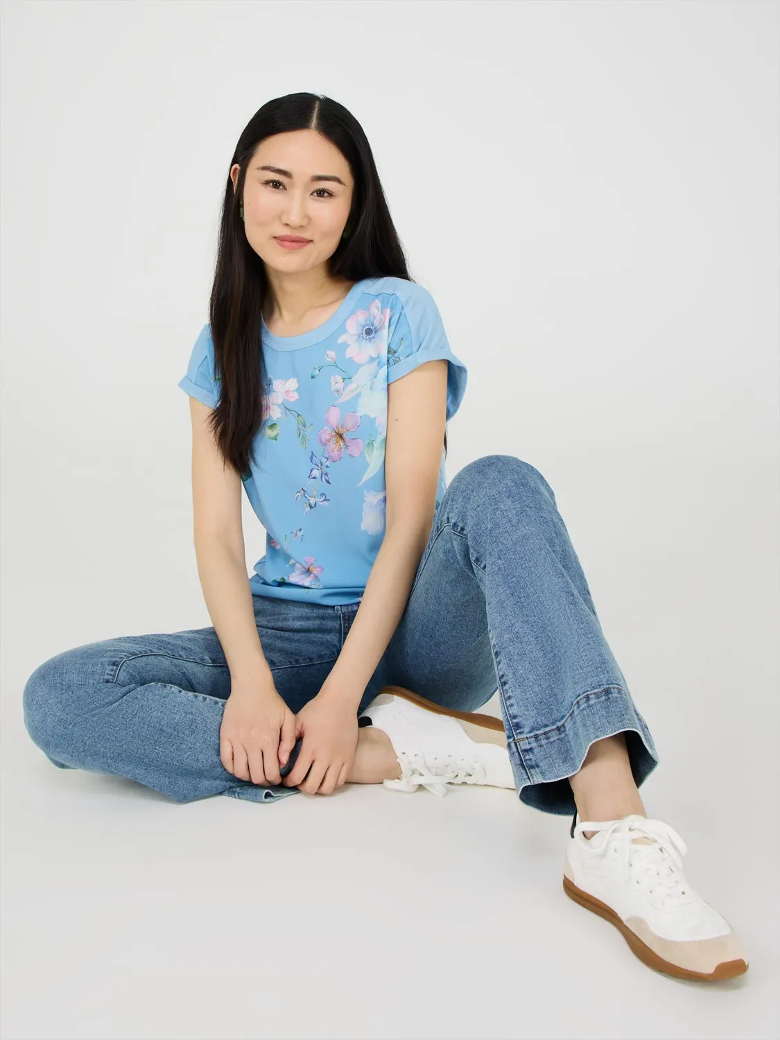 Floral Print Top With Metallic Trim sold by Suzy Shier product image thumbnail 3