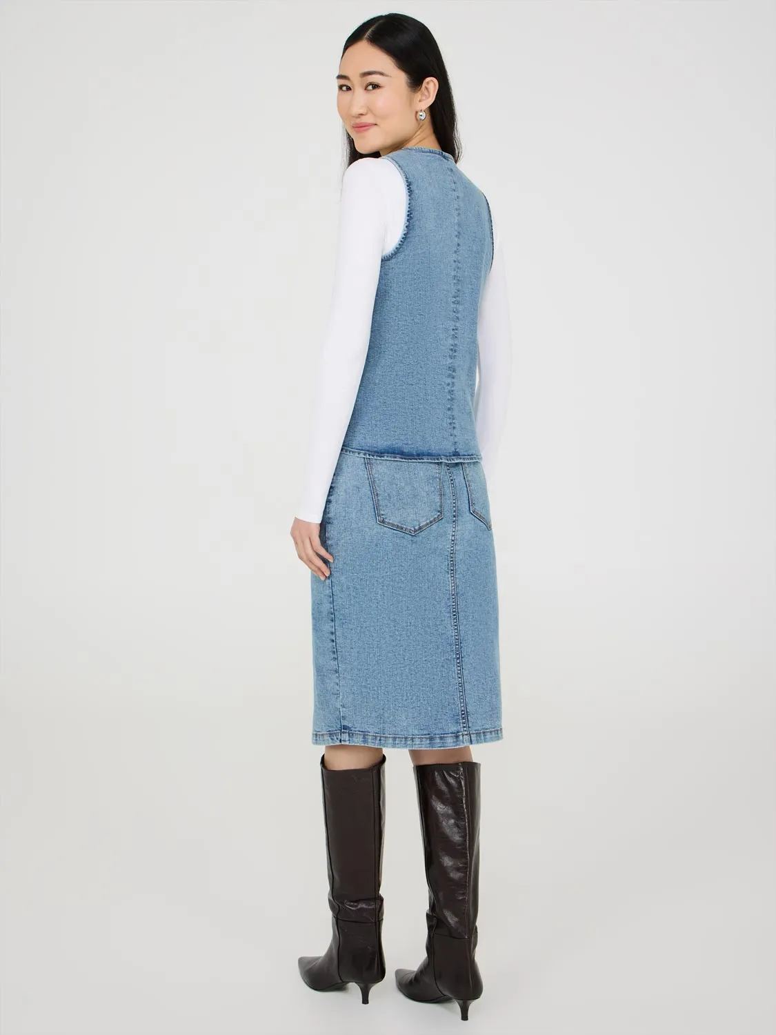 3-Button Denim Vest sold by Suzy Shier product image thumbnail 4