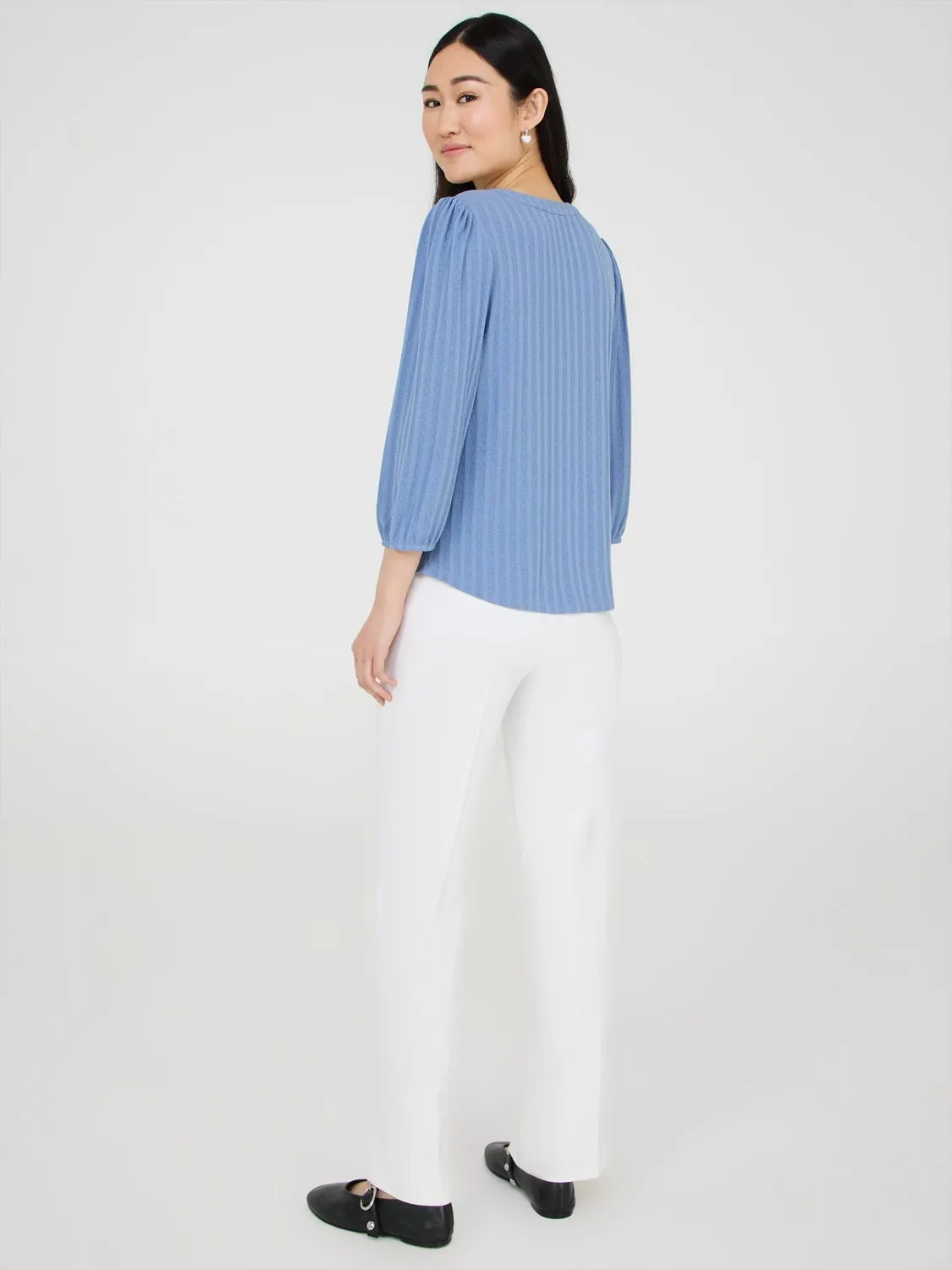 Pointelle V-Neck Top sold by Suzy Shier product image thumbnail 4