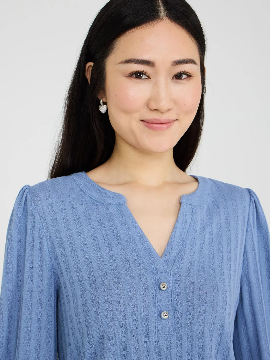 Pointelle V-Neck Top sold by Suzy Shier product image thumbnail 2