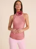 Halter Neck Satin Blouse With Rosette sold by Suzy Shier