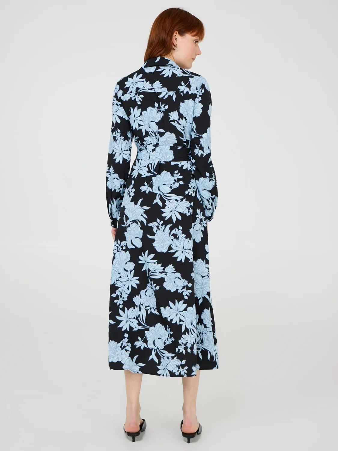 Floral Print Midi Shirt Dress sold by Suzy Shier product image thumbnail 4
