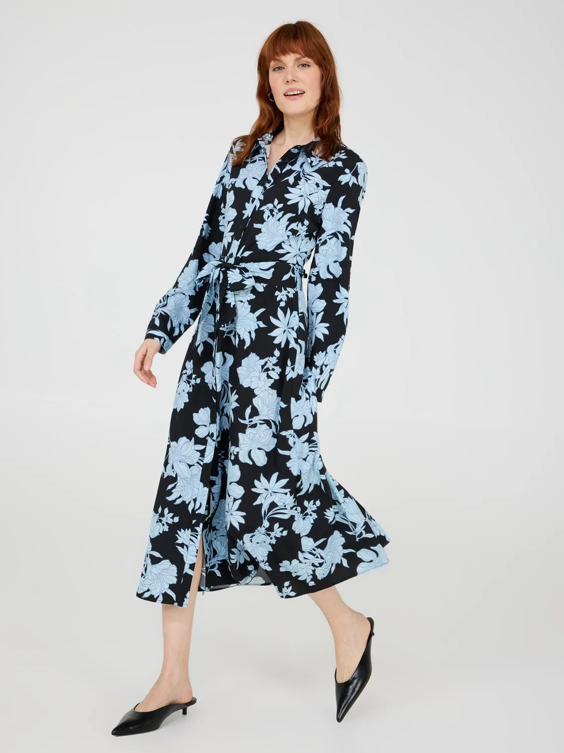 Floral Print Midi Shirt Dress sold by Suzy Shier product image thumbnail 2